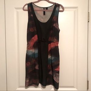 Sleeveless Black, Blue & Red Dress
